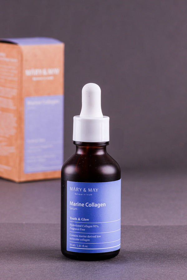 Marine Collagen Serum - Hydrolyzed Low Molecular Collagen for Skin Firming and Replenishing, Hydrating - Korean Skincare, Fragrance Free, 1.01 fl.oz